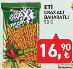 ETİ CRAX ACI BAHARATLI KRAKER 50 G